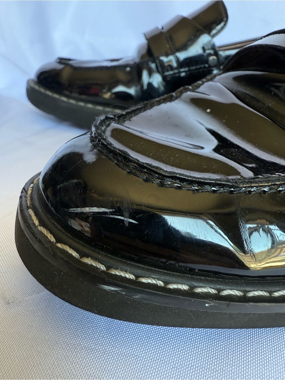 Franco Sarto Cassandra Black Patent Leather Penny Loafer Size 8.5 - Picture 8 of 12